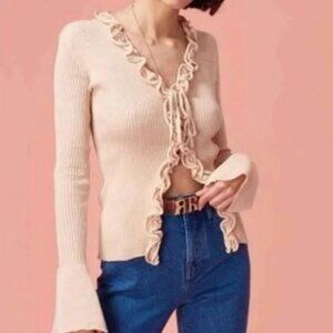 Rouge Gegene Cardigan- Beige Cream Ecru - Size 36 - Small /Medium